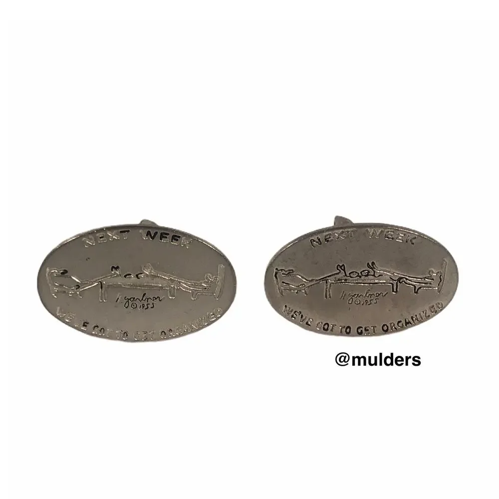 Vintage 1950s We've Got To Get Organized Cuff Links Cufflinks Herb Gardner